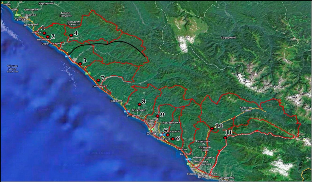 Территория сочи. Границы Сочи. Границы сочинского национального парка. Адитн границы Сочи.